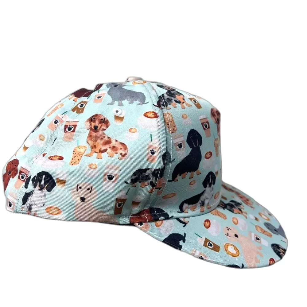 SnapBack Dachshund & Coffee Lover Hat Starbucks Dog Preppy quiet luxury Hamptons